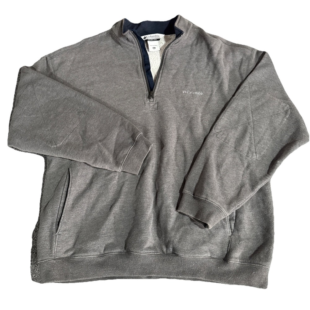 Columbia Hart Mountain II Half Zip Pullover Mens XL Gray Fleece Sweatshirt